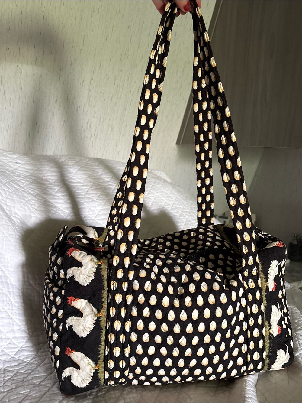 Vera Bradley Chanticleer duffle bag egg rooster barrel duffel purse